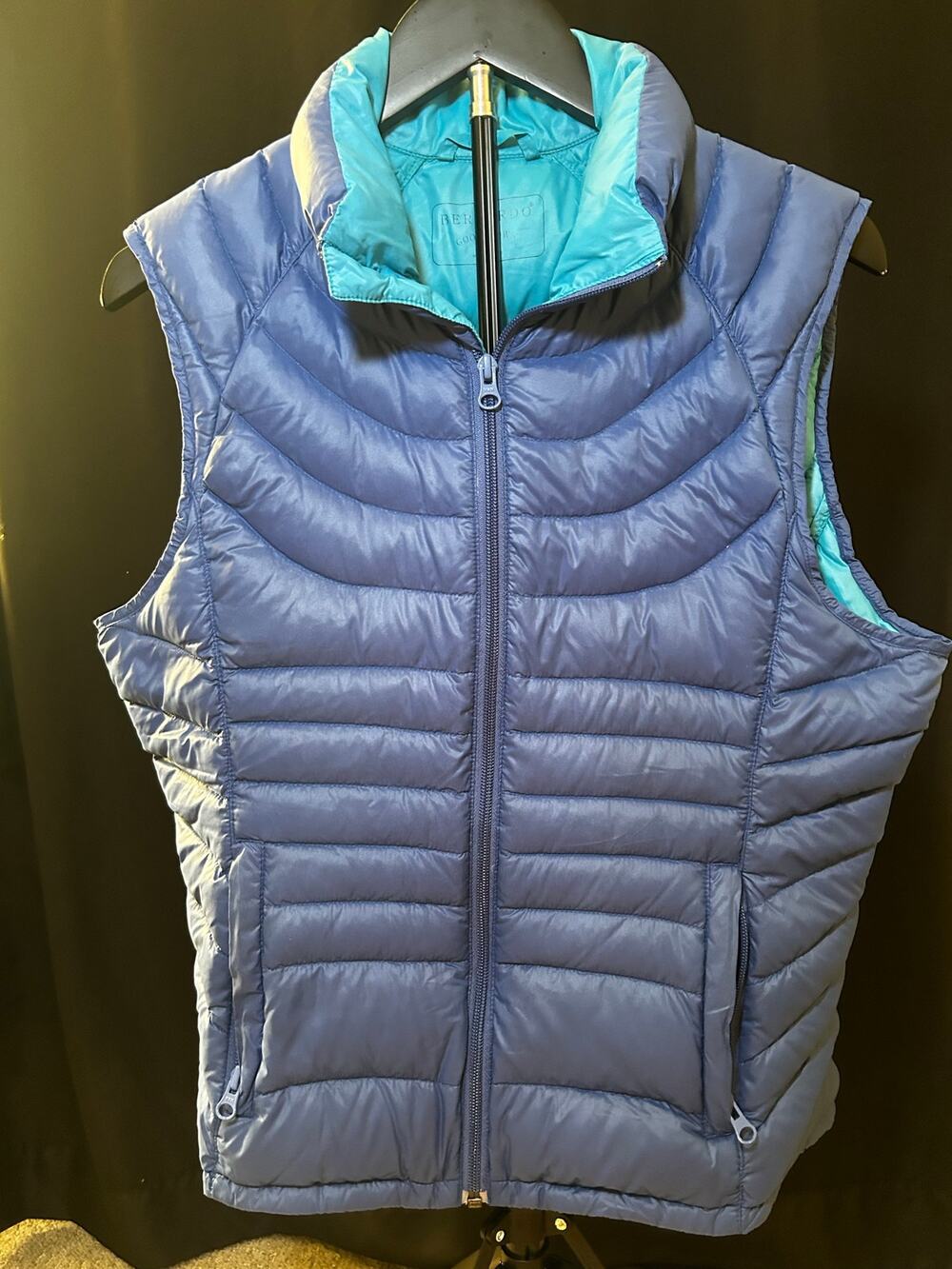 ernardo Goose Down Puffer Vest Women’s M Blue Turquoise Lightweight F1002